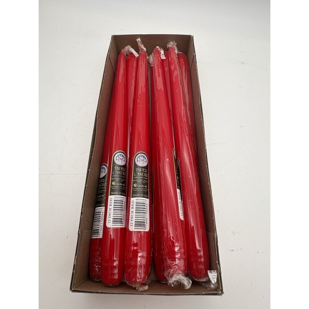 Vintage Candle-lite Red Taper Candles 12 Inch Lot of 10 USA Made Christmas Decor